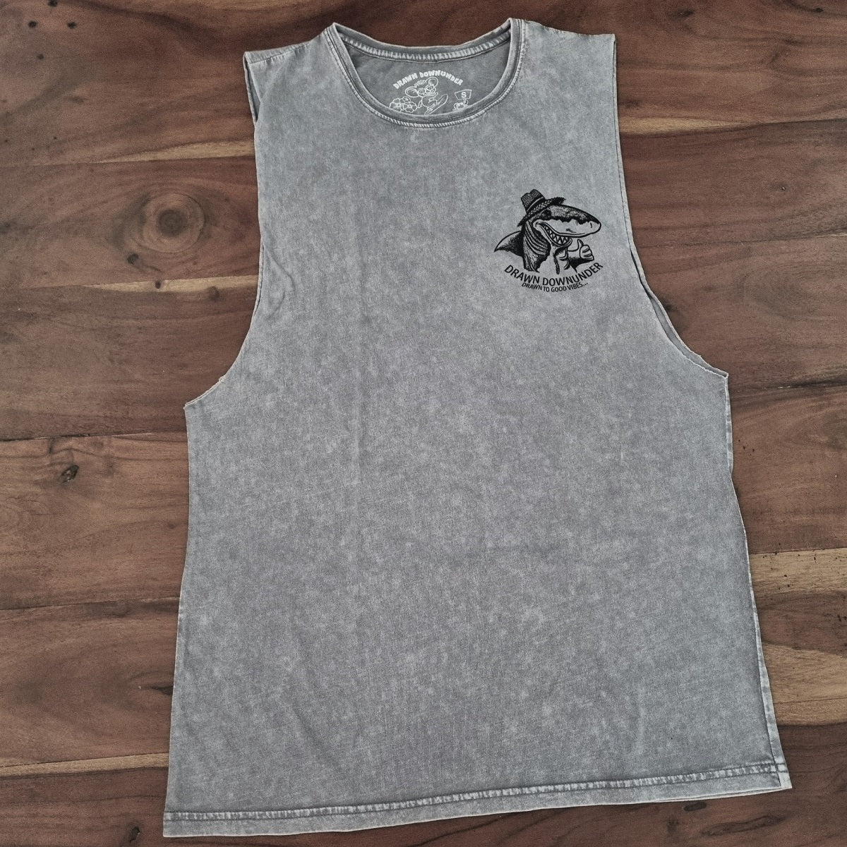 LAST ONES! ON SALE!! Happy as a Fat Shark Stonewash Tank