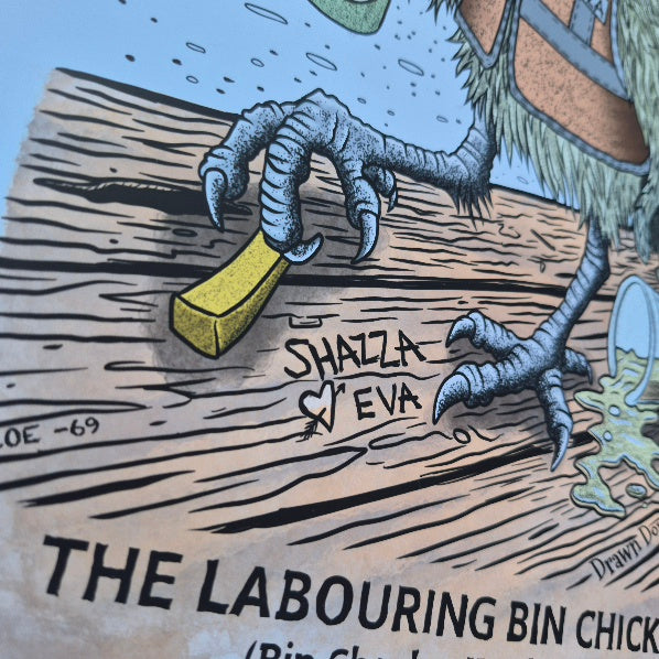 Fine Art Print - The Labouring Bin Chicken