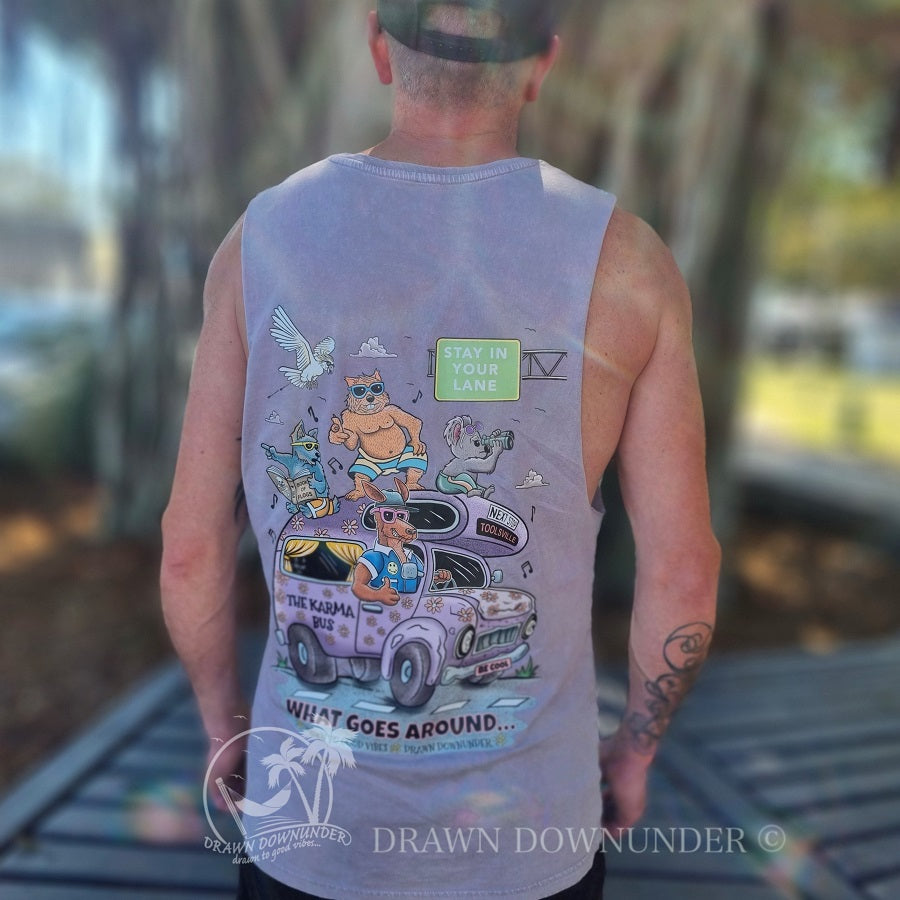 Karma Bus Stonewash Tank - Full Colour
