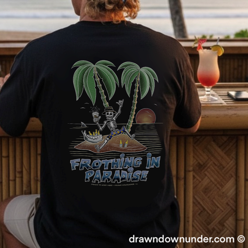 Frothing in Paradise T-Shirt - Full Colour