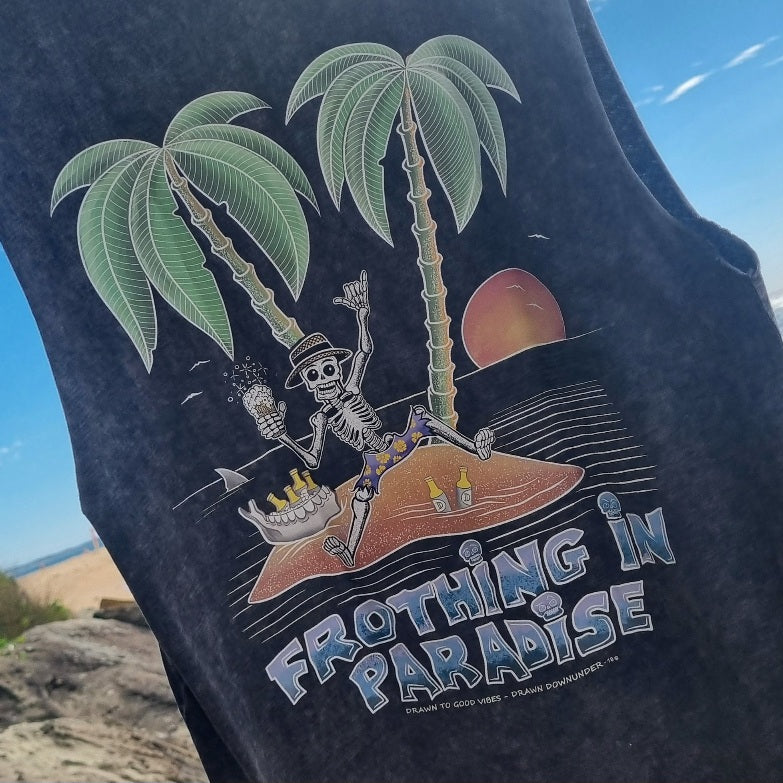 Frothing in Paradise Stonewash Tank - Full Colour