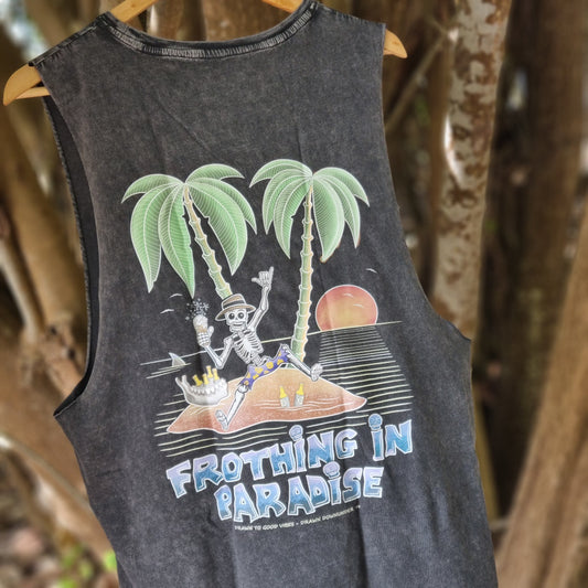 Frothing in Paradise Stonewash Tank - Full Colour
