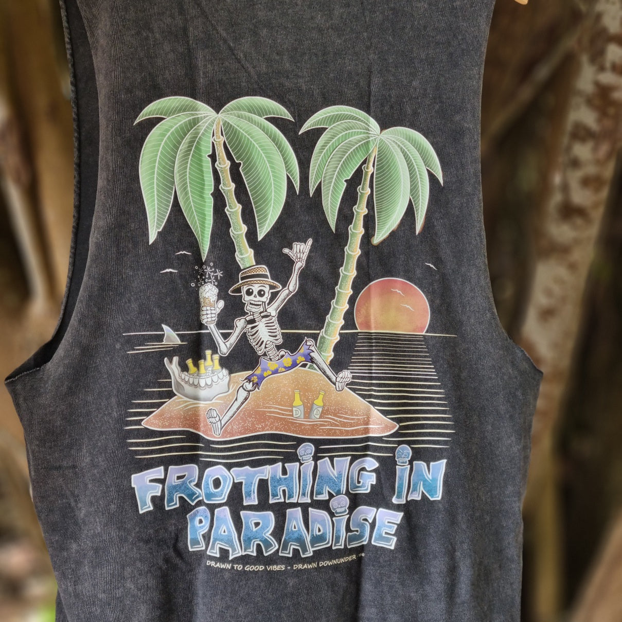 Frothing in Paradise Stonewash Tank - Full Colour