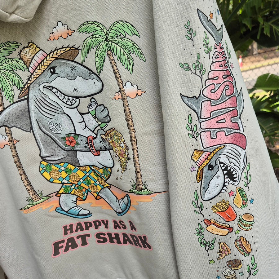 Premium Relaxed Hoodie - Happy as a Fat Shark