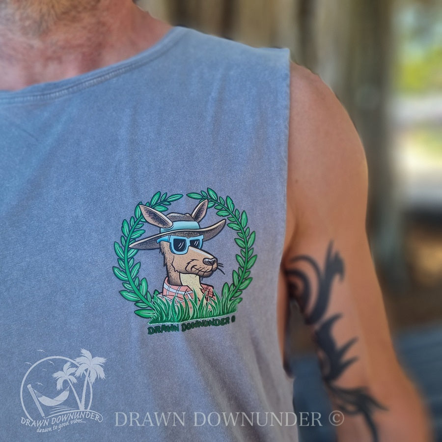 Grass Cutter Stonewash Tank - Full Colour