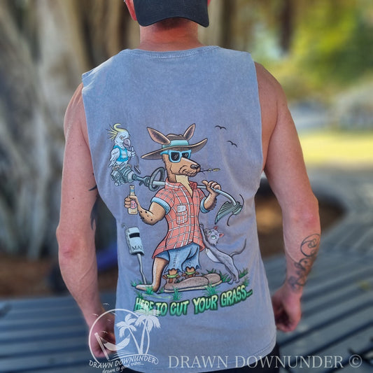 Grass Cutter Stonewash Tank - Full Colour