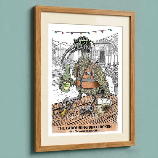 Fine Art Print - The Labouring Bin Chicken