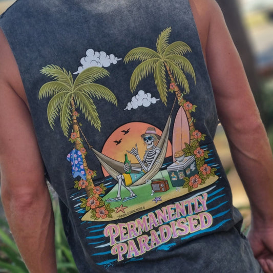 Permanently Paradised Stonewash Tank - Full Colour