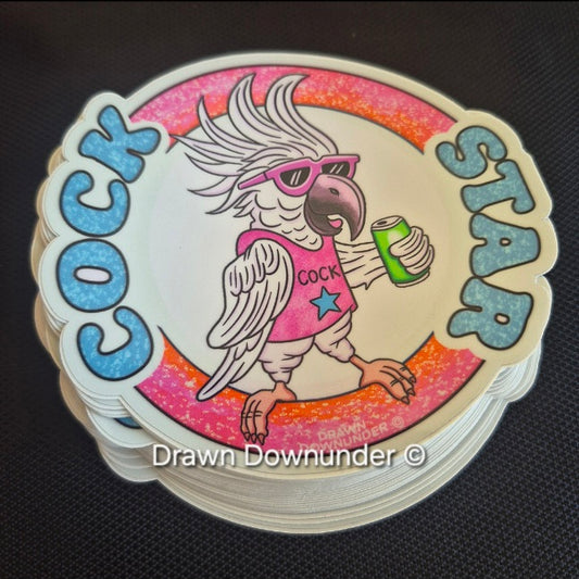 Sticker - "Cocky Cock-Star"