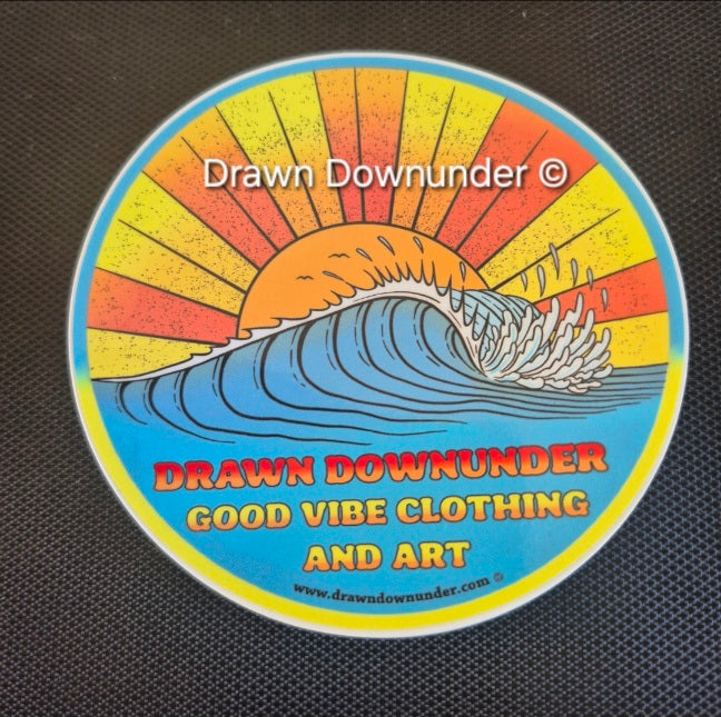 Sticker - "Drawn Downunder Wave"