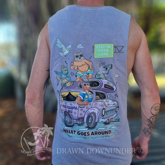 Karma Bus Stonewash Tank - Full Colour